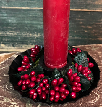 MK-09 Berry Bead Candle Ring - Red