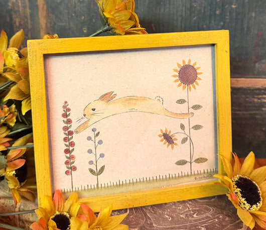 ER-2604 Framed Leaping Bunny Print