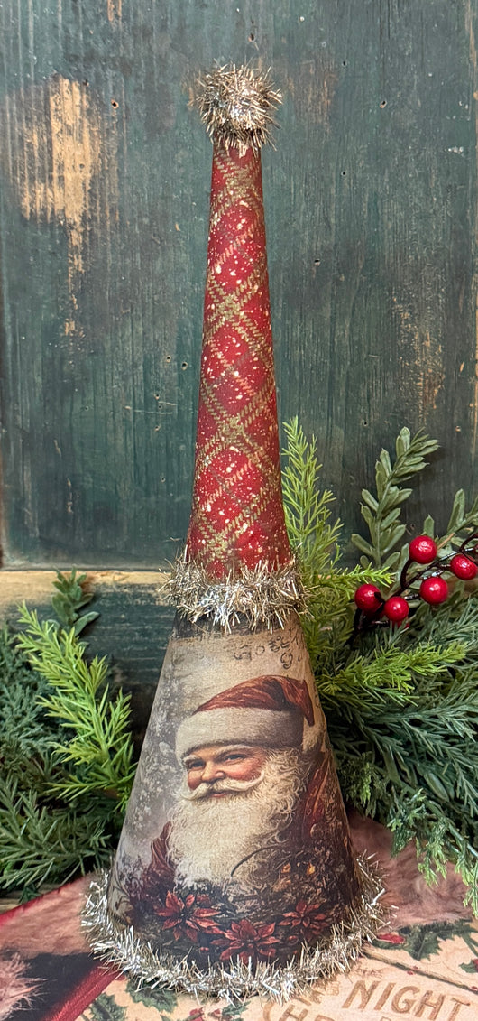 PEN-229E Vintage Fabric Covered Party Horn - Santa