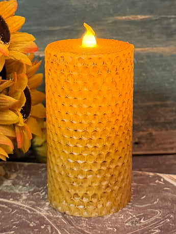 RJ-HC-M Honeycomb Battery Operated Timer Pillar - Mustard