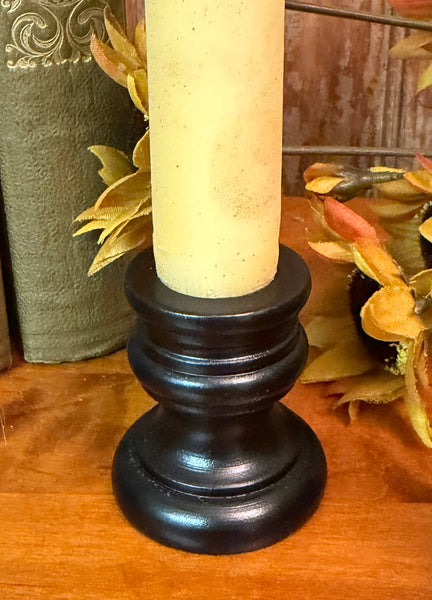 AT-7B Wooden Taper Candle Holder - Black