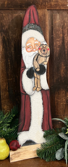 NK-11 Painted Santa on Live Edge Wood