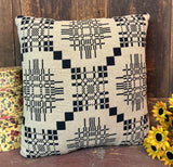 NV-1118 Family Heirloom Weavers Pillow - Black & Tan