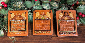 GMS-T123 Shooner Redware Angel Sampler Ornaments