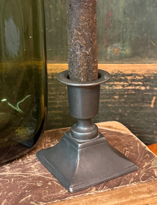 VN-01 Old World Pewter Short Square Candlestick - From our Personal Collection