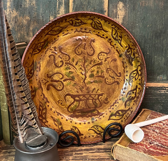 FF-22 Redware Plate with Tulips