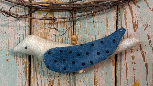 NV-1164W Felt Bird Ornament - White