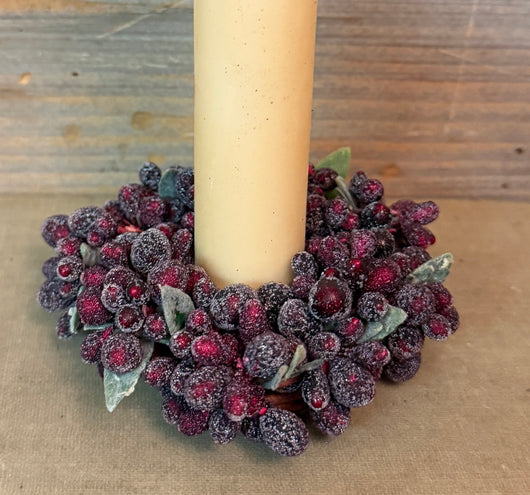 NV-FWCR Frosted Wine Berry Candle Ring