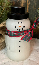 CG-1320 Snowman Jar Candle - Welcome Wreath Scent