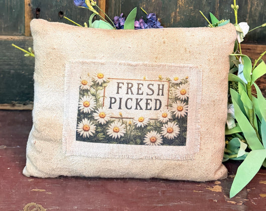 DD-296B Vintage Feedsack Pillow - Fresh Picked