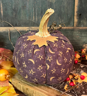 PB-109C Fabric Pumpkin with Stars & Moons