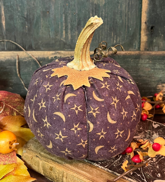 PB-109C Fabric Pumpkin with Stars & Moons