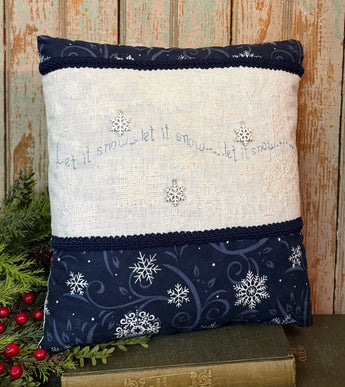 JZ-16 Hand-stitched Snowflake Pillow