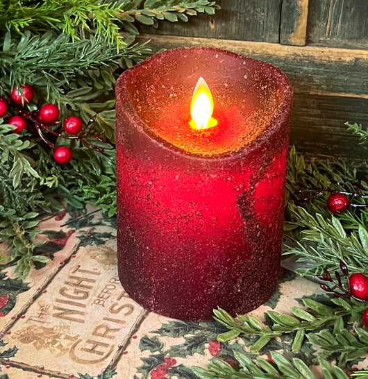 HSZ-SFC-R Small Realistic Flame Candle - Red Cinnamon Scented