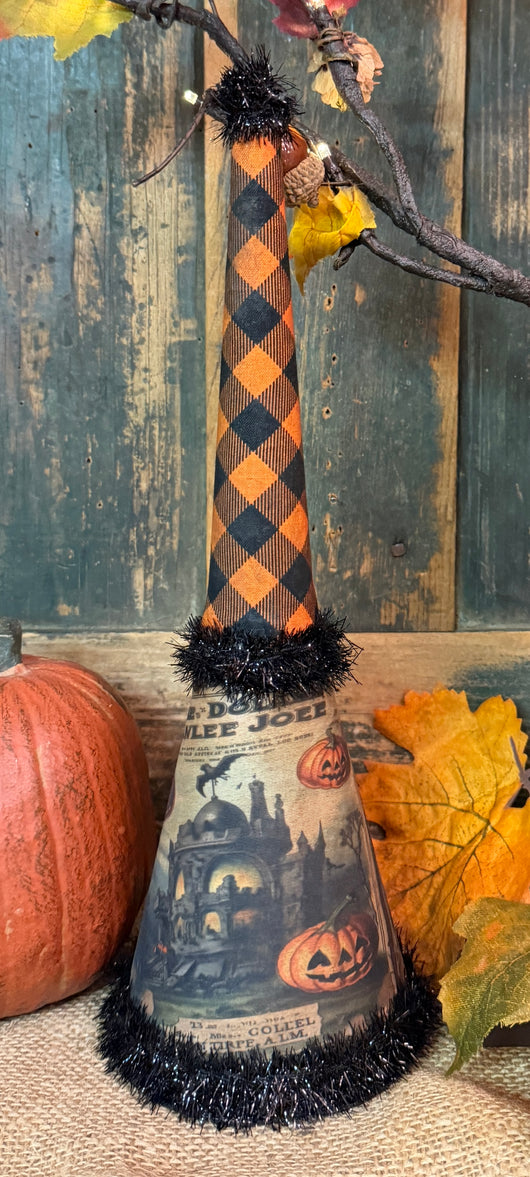 PEN-164 Vintage Paper Covered Party Horn - Haunted House