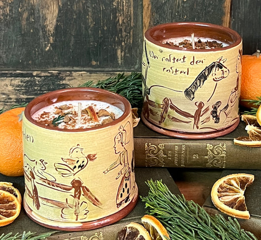 CD-OEC7 Sgraffito Soy Candle - Orange & Evergreen