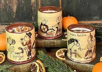 CD-OEC6 Sgraffito Soy Candle - Orange & Evergreen