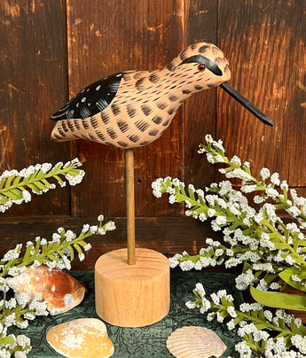 NV-728 Hand-Carved & Painted Small Shorebird