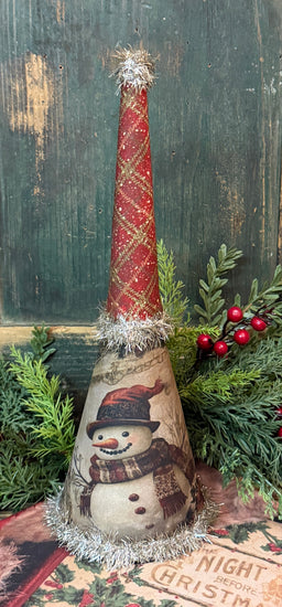 PEN-229D Vintage Fabric Covered Party Horn - Snowman