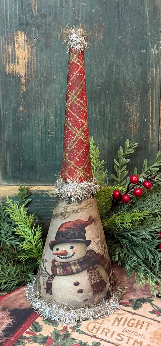 PEN-229D Vintage Fabric Covered Party Horn - Snowman