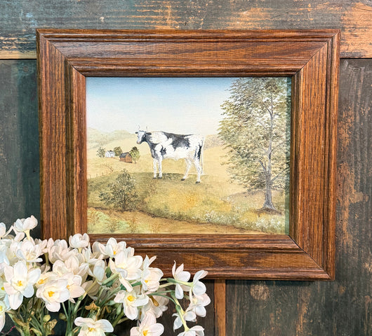 NV-1078 Original Framed Cow Painting