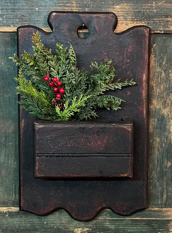 MA-23B Hanging Wood Wall Pocket - Black over Red