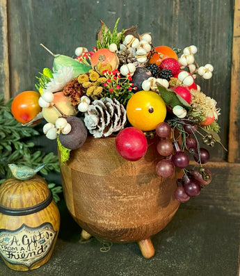 ER-2449 Wood Piggin with Vintage German Fruits