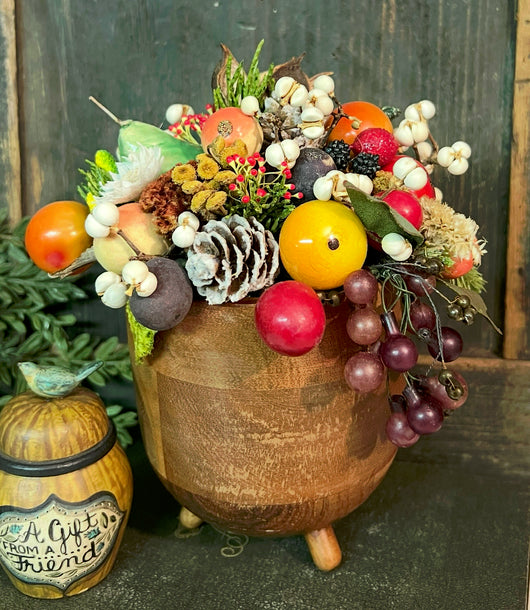 ER-2449 Wood Piggin with Vintage German Fruits