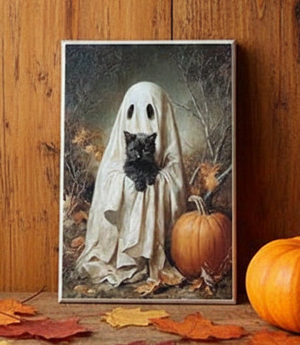 JM-07 Small Ghost & Kitten Stand-up Block