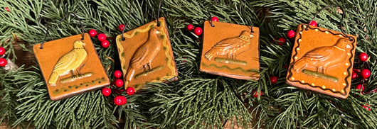 GMS-T49 Shooner Redware Bird Ornaments