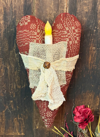 RJ-01 Hanging Coverlet Heart with Pocket & Timer Taper