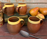 X02 Redware Barrel Mugs - Set of 4