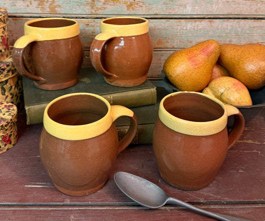 X02 Redware Barrel Mugs - Set of 4