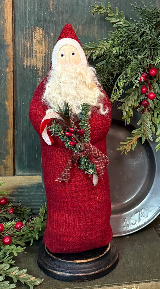 NG-239C Belsnickel in Red Wool Coat with Candy Cane