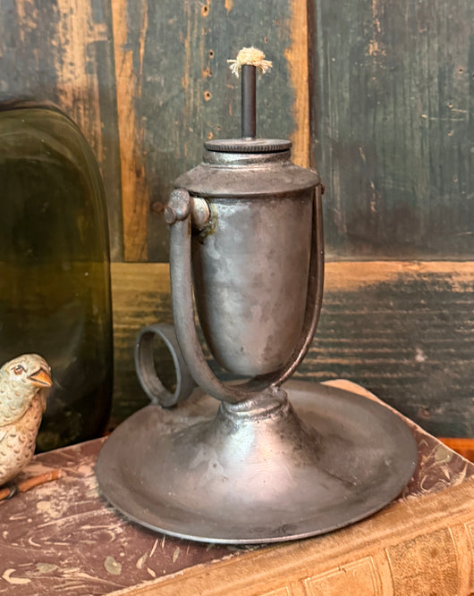 VN-15 Ships Single Wick Pewter Oil Lamp - From our personal collection