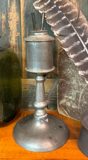 VN-11 Double Wick Pewter Oil Lamp - From our personal collection