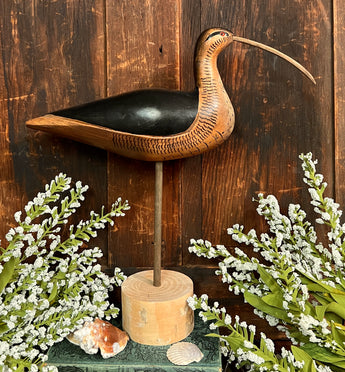 NV-722 Hand-Carved & Painted Large Shorebird