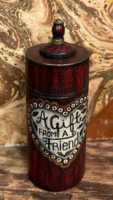 WW-435 Hand-painted "A Gift from a Friend" Lidded Box