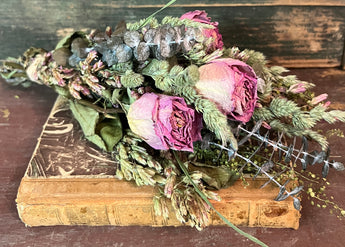 NET-SDB-A Small Dried Flower Bunch - Pink Roses