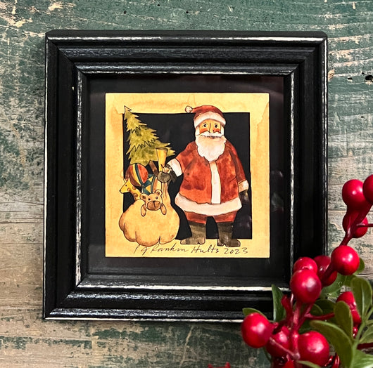 PJH-267 Santa with Sack Framed Paper Cutting