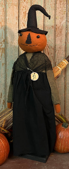 TBH-30B Tall Fabric Pumpkin Witch