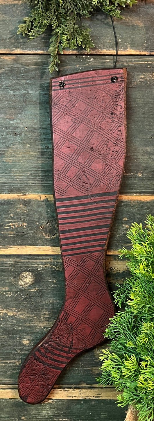 MA-25D Large Wood Combed Hanging Stocking