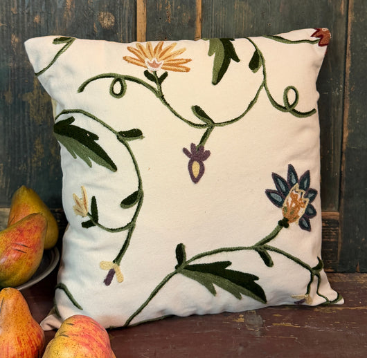 CD-CP-A2 Crewel Pillow - Floral
