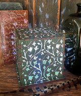 MA-GV Wood Luminary with Lights - Green Vines