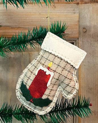 NG-225E Wool Mitten Ornament - Candle