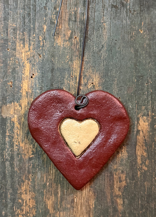 PEN-77 Hand-made Heart Salt Dough Bowl Ornament