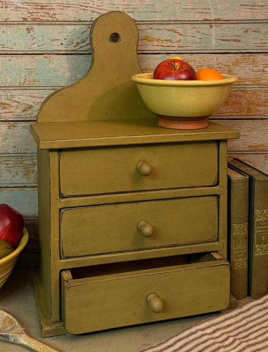 OTC-34M Three Drawer Wood Pantry Box - Mustard over Black