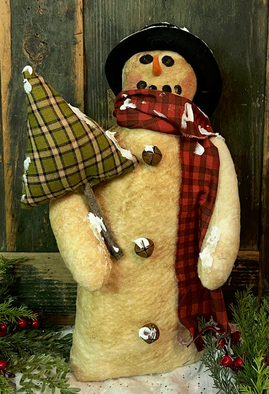 DEE-01E Fabric Snowman with Tree