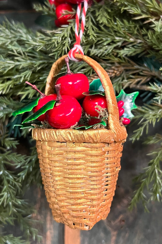 ER-2425C Gold Basket with Mixed Fruits Ornament
