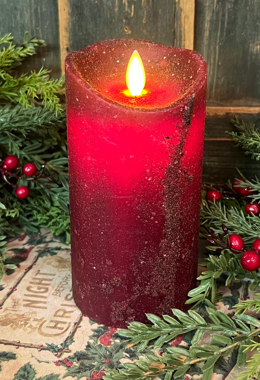 HSZ-LFC-R Large Realistic Flame Candle - Red Cinnamon Scented